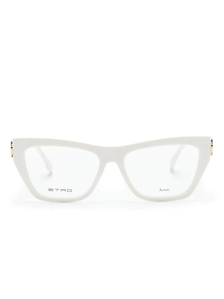 ETRO Pegaso-motif butterfly-frame glasses - White Cover