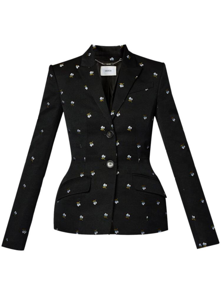 ERDEM floral-jacquard tailored blazer - Black Cover