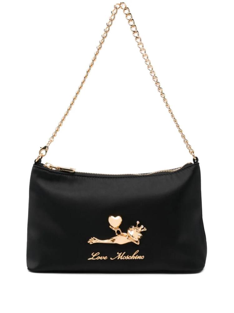 Love Moschino plaque-detail tote bag - Black Cover