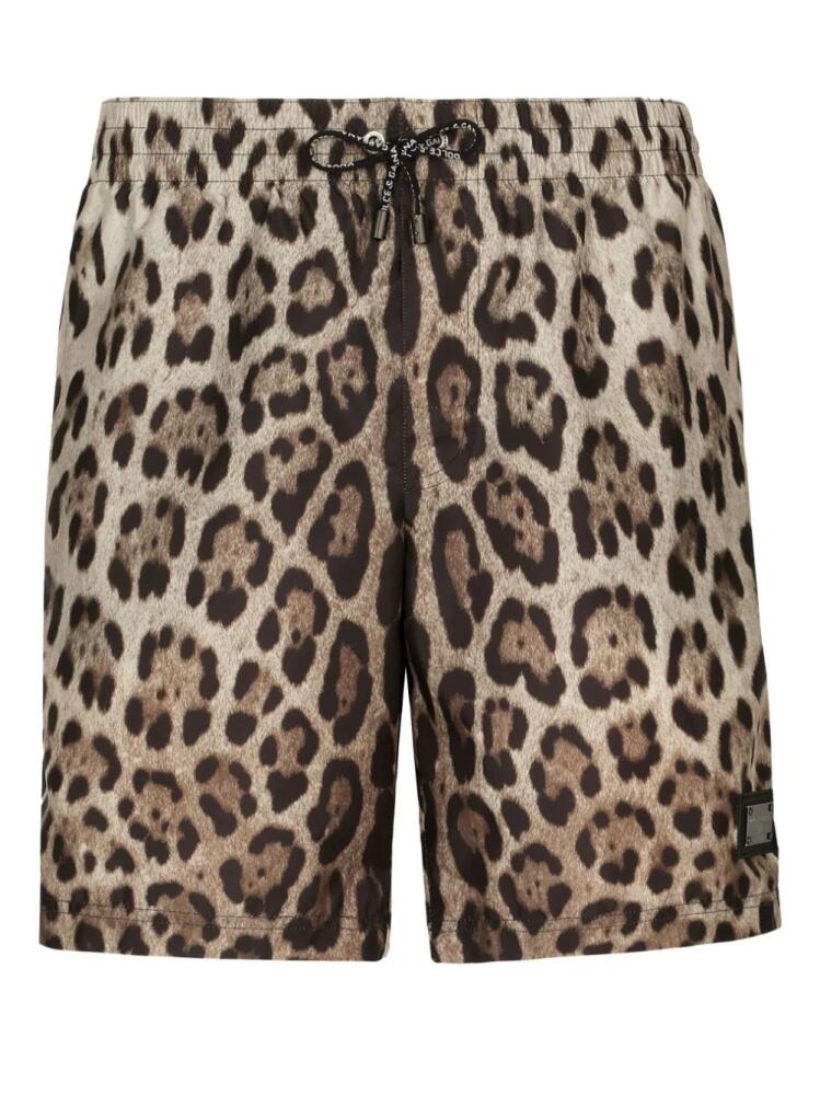 Dolce & Gabbana leopard-print swim shorts - Neutrals Cover