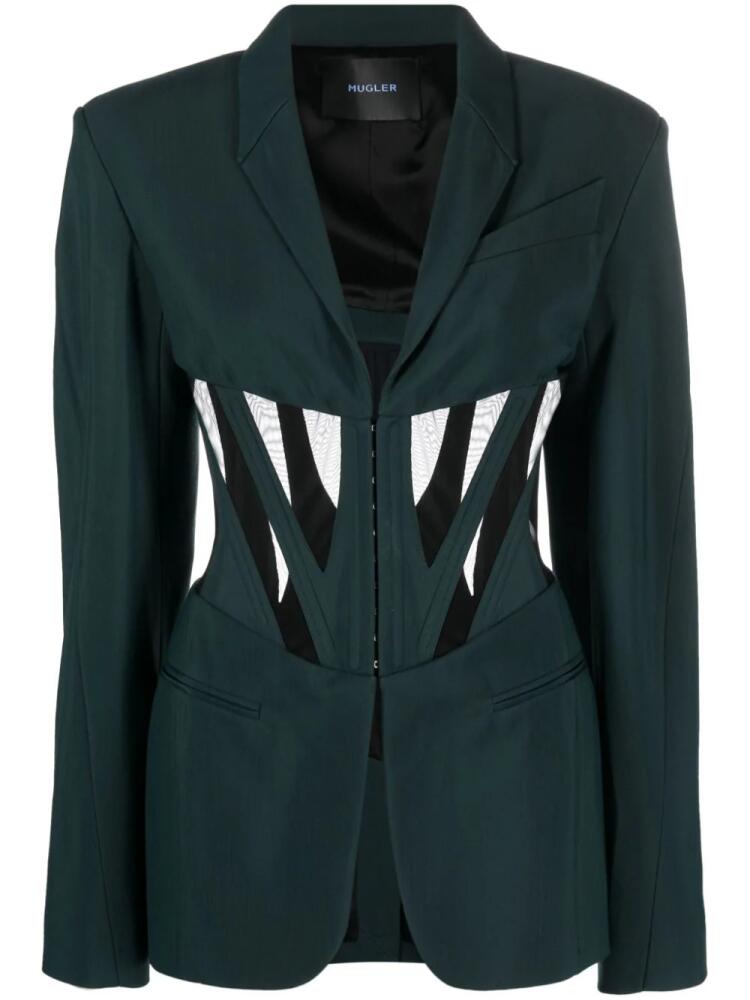 Mugler corset panelled blazer - Green Cover