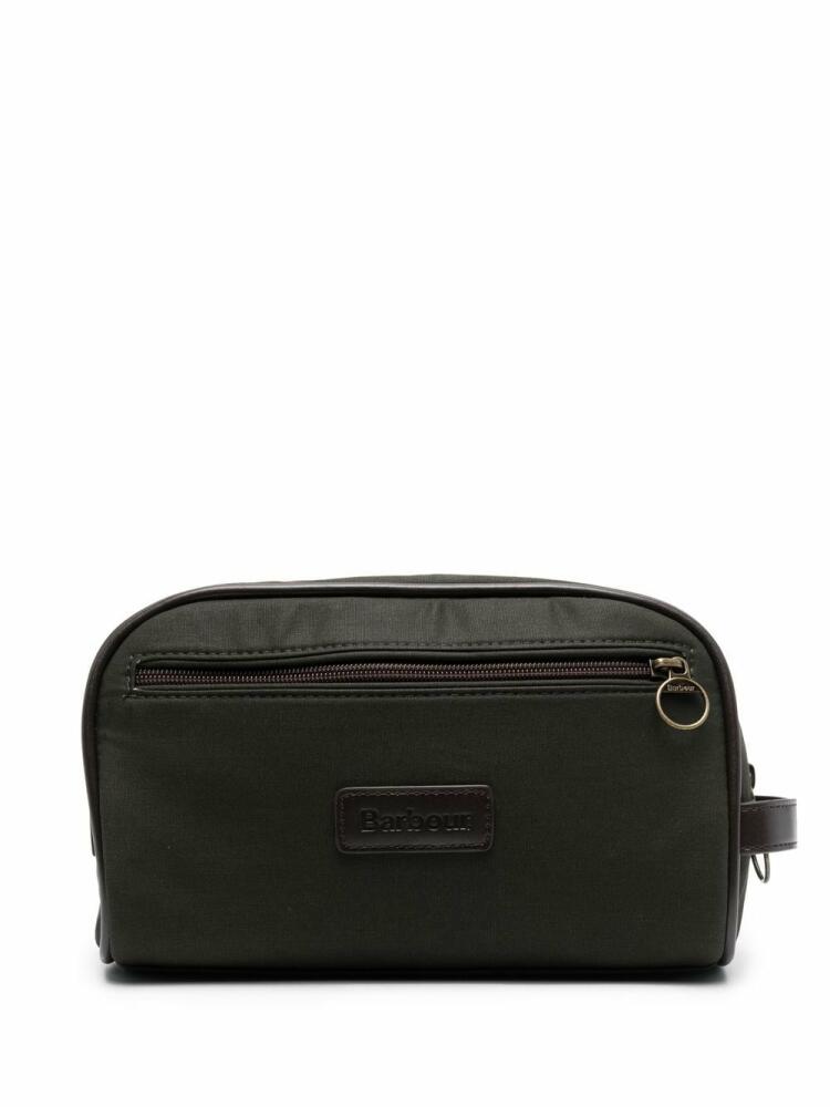 Barbour wax cotton wash bag - Green Cover