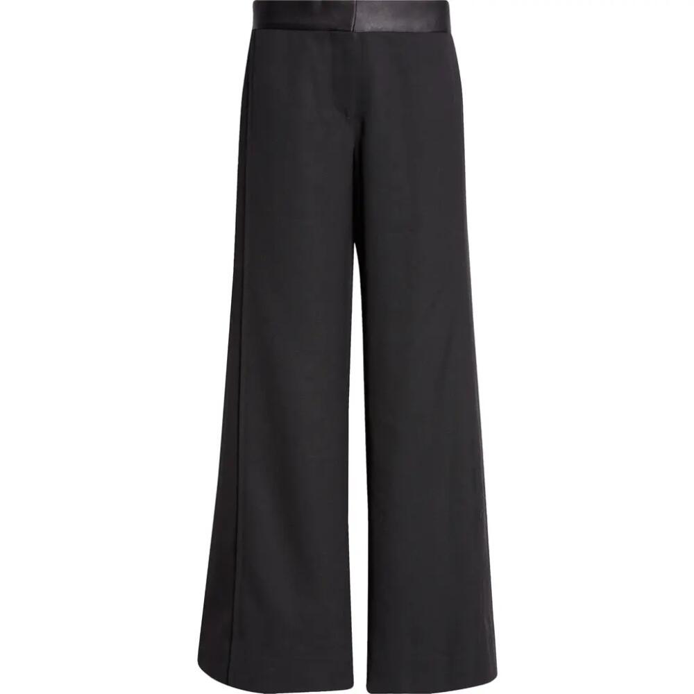 Victoria Beckham Side Panel Wool Blend Trousers in Black Cover