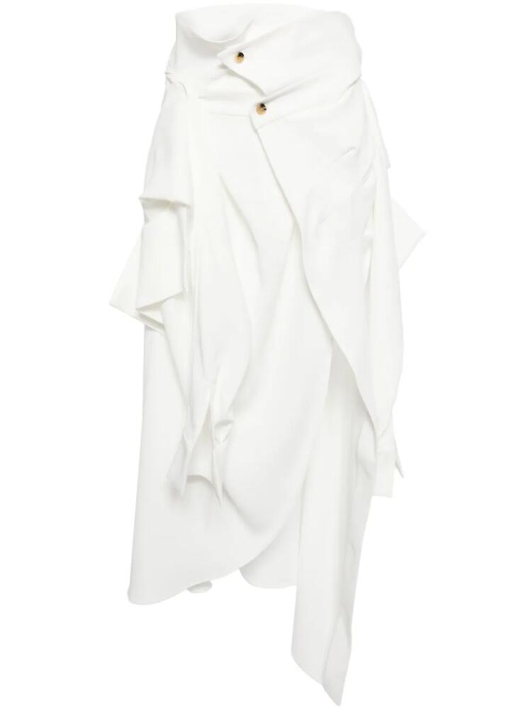 A.W.A.K.E. Mode asymmetric midi skirt - White Cover