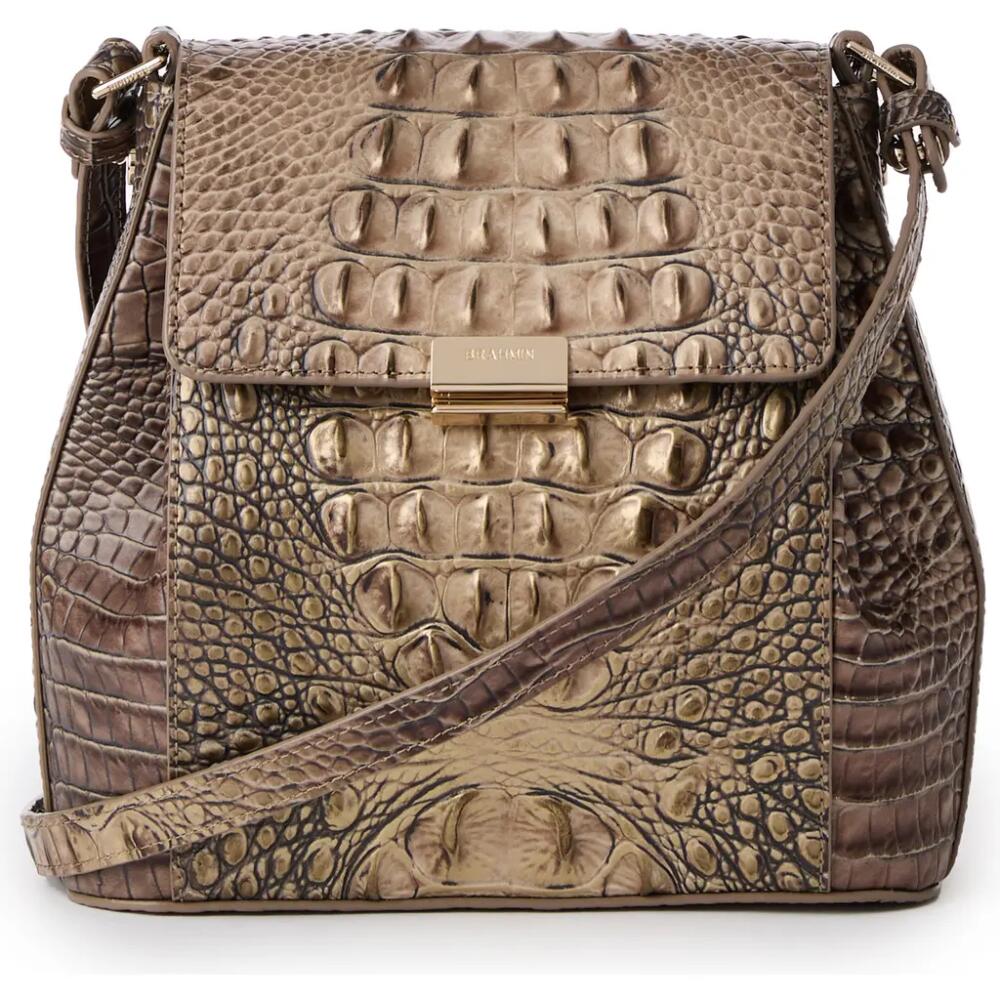 Brahmin Margo Croc Embossed Leather Crossbody Bag in Brindle Cover