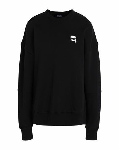 Karl Lagerfeld Ikonik 2.0 Relaxed Fit Sweat Woman Sweatshirt Black Organic cotton, Recycled polyester Cover