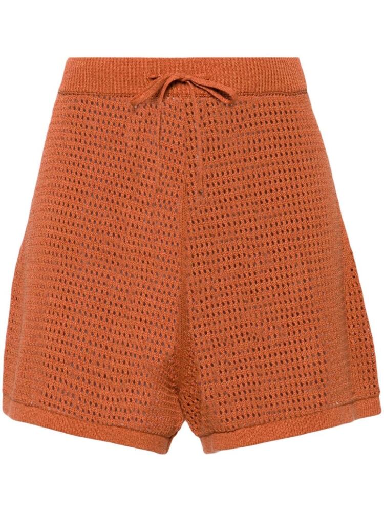 Nanushka Jael crochet-knit shorts - Orange Cover