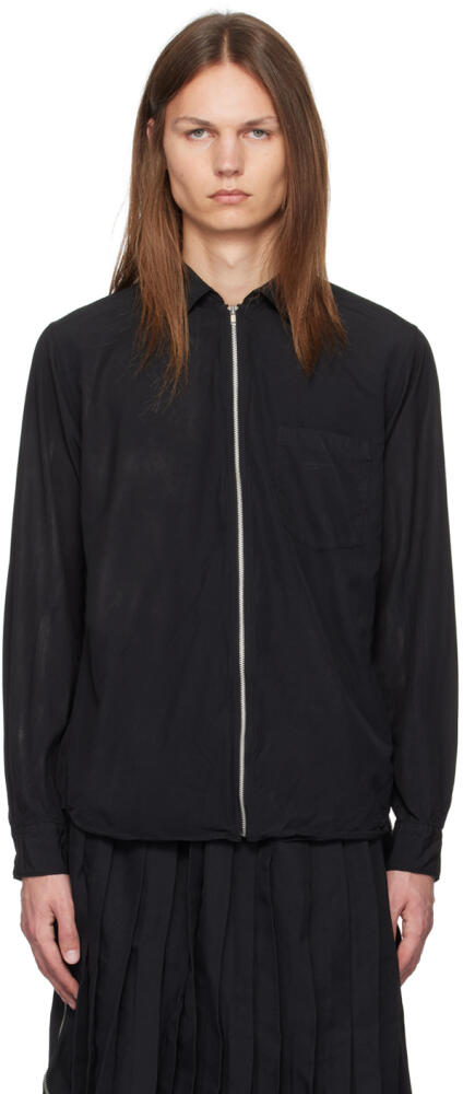 Black Comme des Garçons Black Zip-Up Long Sleeve Shirt Cover