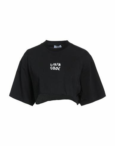 Livincool Woman T-shirt Black Cotton Cover