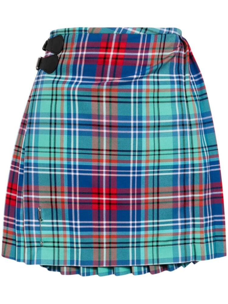 Charles Jeffrey Loverboy tartan-check cotton kilt skirt - Red Cover