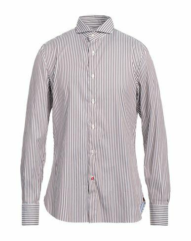 Isaia Man Shirt Dove grey Size 15 ¾ Cotton Cover