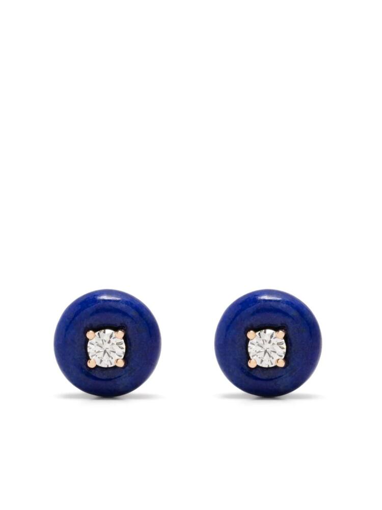 Fernando Jorge 18kt rose gold Orbit Medium diamond and lapis lazuli studs Cover