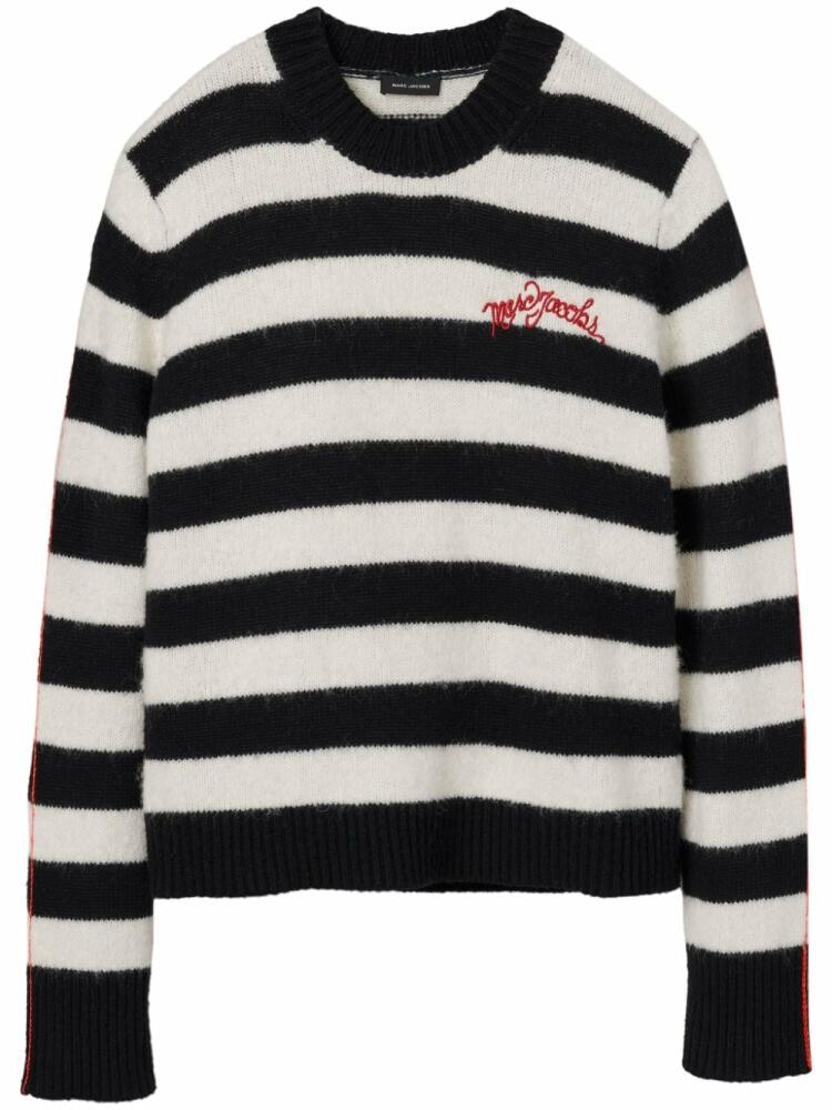 Marc Jacobs logo-embroidered striped jumper - Black Cover