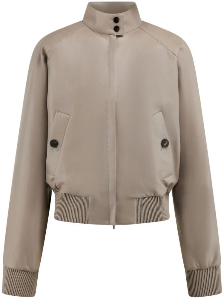 Ferragamo cropped nappa bomber jacket - Grey Cover