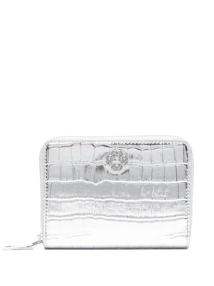 Maje embossed-crocodile wallet - Silver Cover