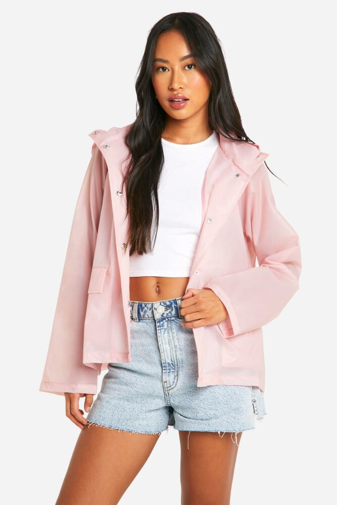 boohoo Womens Hooded Festival Mac - Pink Cover