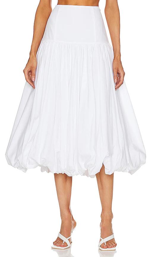 Cinq a Sept Midi Ellah Skirt in White Cover