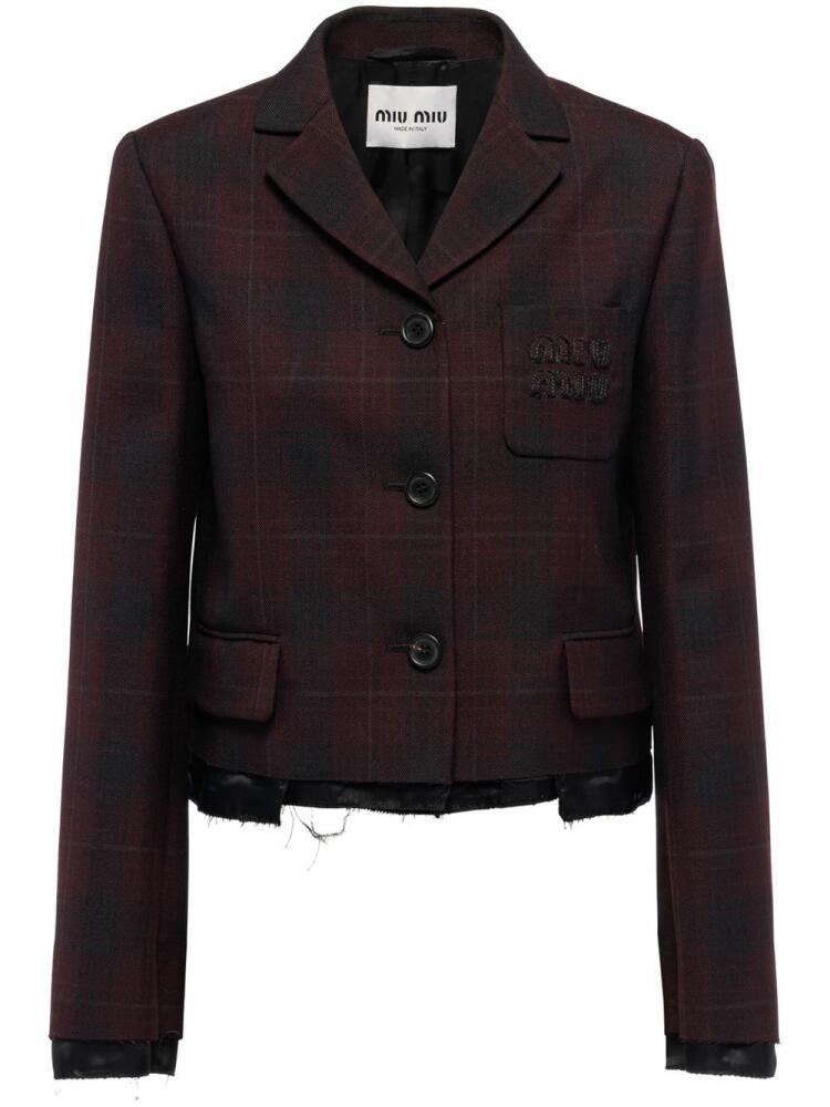 Miu Miu single-breasted plaid jacket - Red Cover