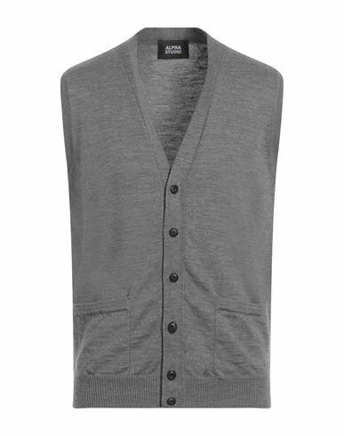 Alpha Studio Man Cardigan Grey Merino Wool Cover