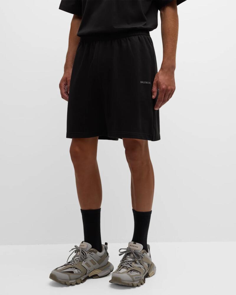 Balenciaga Men's Side-Logo Sweat Shorts Cover