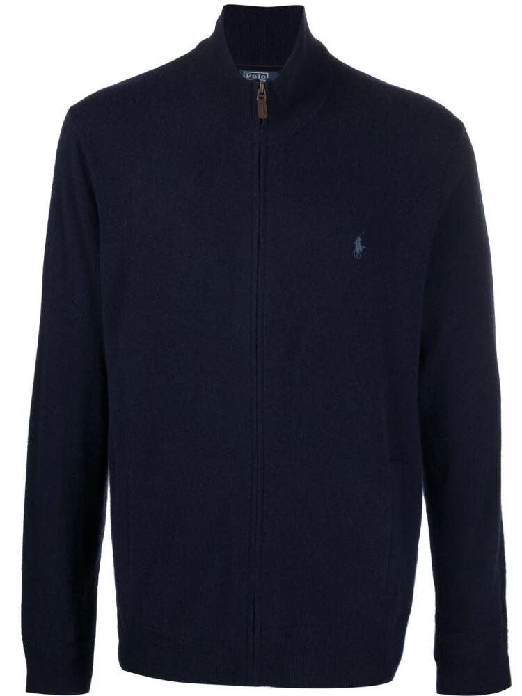 Polo Ralph Lauren embroidered-logo zip-up cardigan - Blue Cover