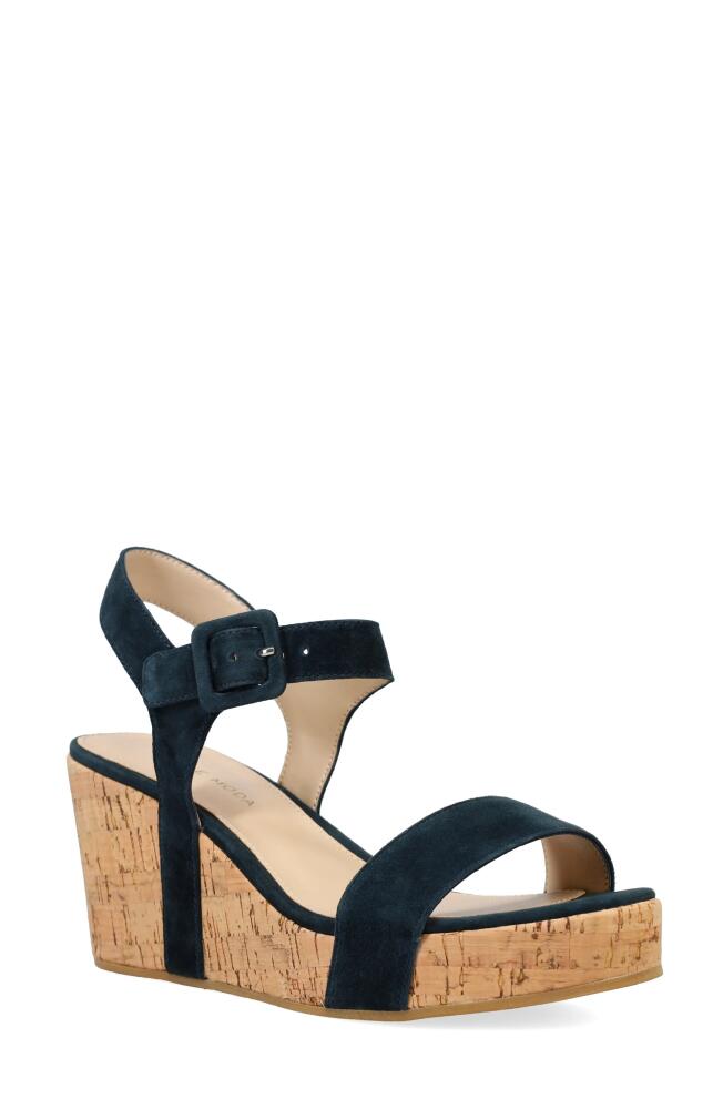 Pelle Moda Wiltz Ankle Strap Platform Wedge Sandal in Midnight Cover