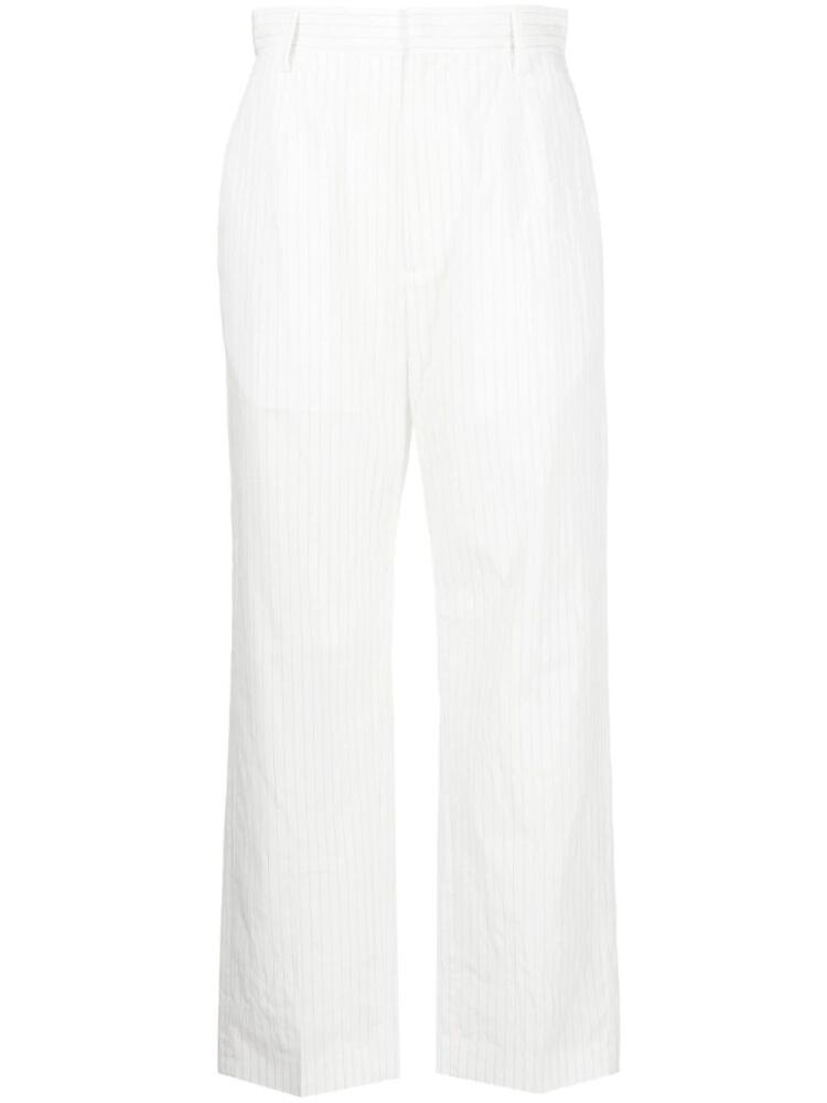 MM6 Maison Margiela pinstripe cropped trousers - White Cover