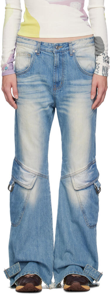 OPEN YY Blue Cinch Strap Jeans Cover