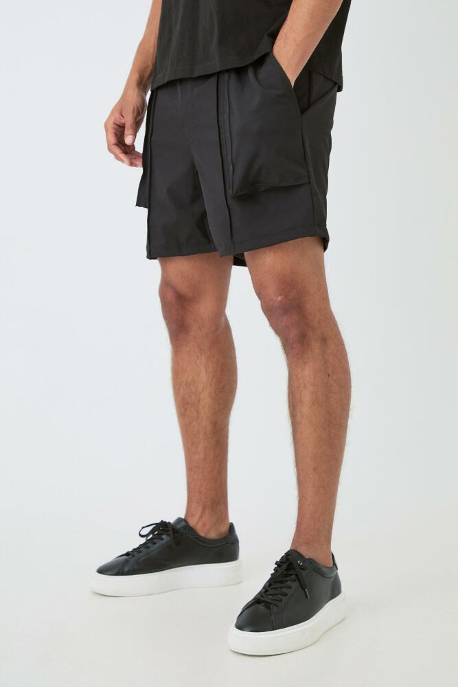 Mens Technical Stretch Smart Pleat Short - Black Cover