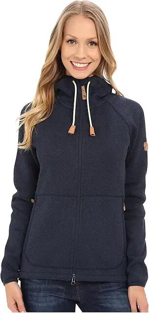 Fjallraven Ovik Fleece Hoodie (Navy) Women's Sweatshirt Cover