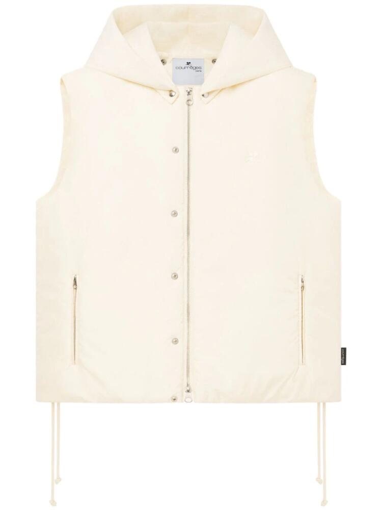 Courrèges hooded padded gilet - Neutrals Cover