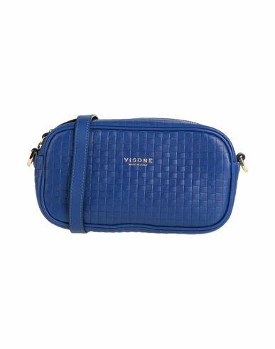 Visone Woman Cross-body bag Blue Soft Leather Cover