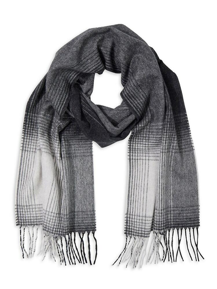 Bruno Magli Men's Plaid Cashmere Scarf - Grey Cover