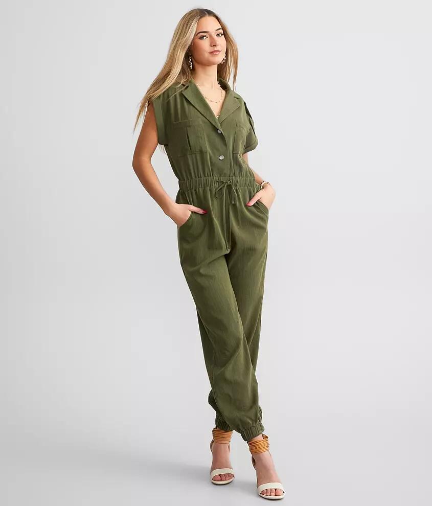 A. Peach Marled Boiler Jumpsuit Cover