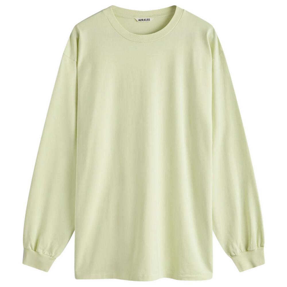 Auralee Men's Luster Plaiting Long Sleeve T-Shirt in Lime Yellow Cover