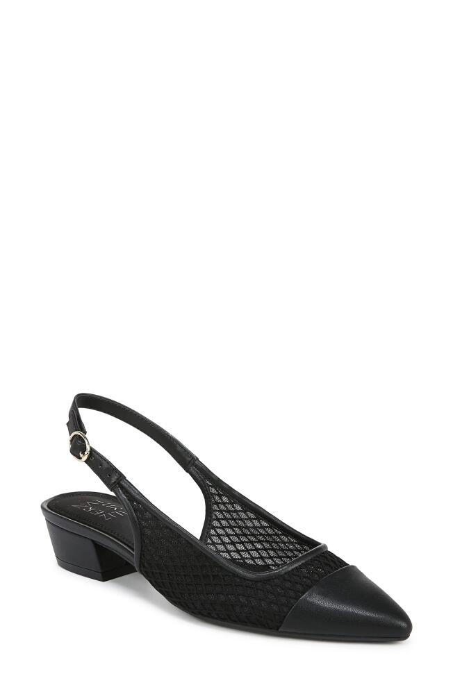 Naturalizer Banks Slingback Pump in Black Leather And Mesh Cover