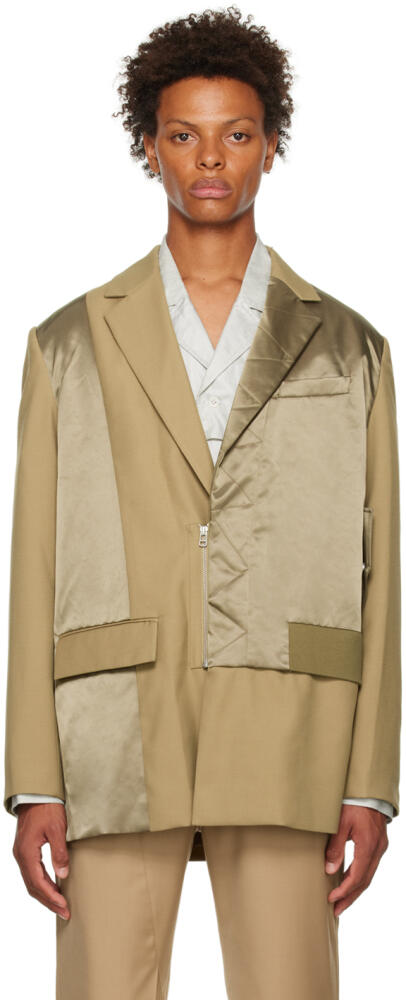 Feng Chen Wang Khaki Layered Blazer Cover