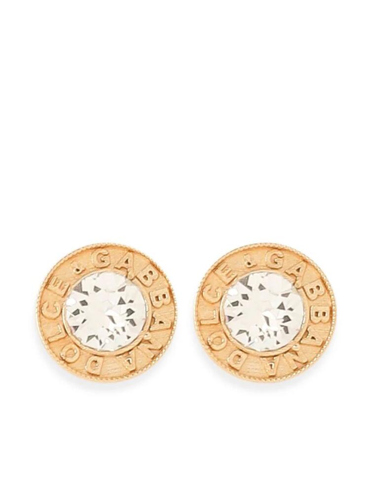 Dolce & Gabbana logo-debossed stud earrings - Gold Cover