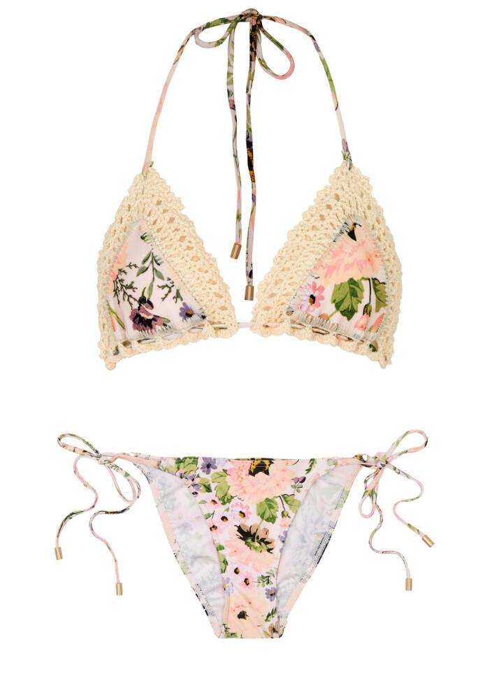 Zimmermann Halliday Floral-print Bikini - Multi Floral Cover