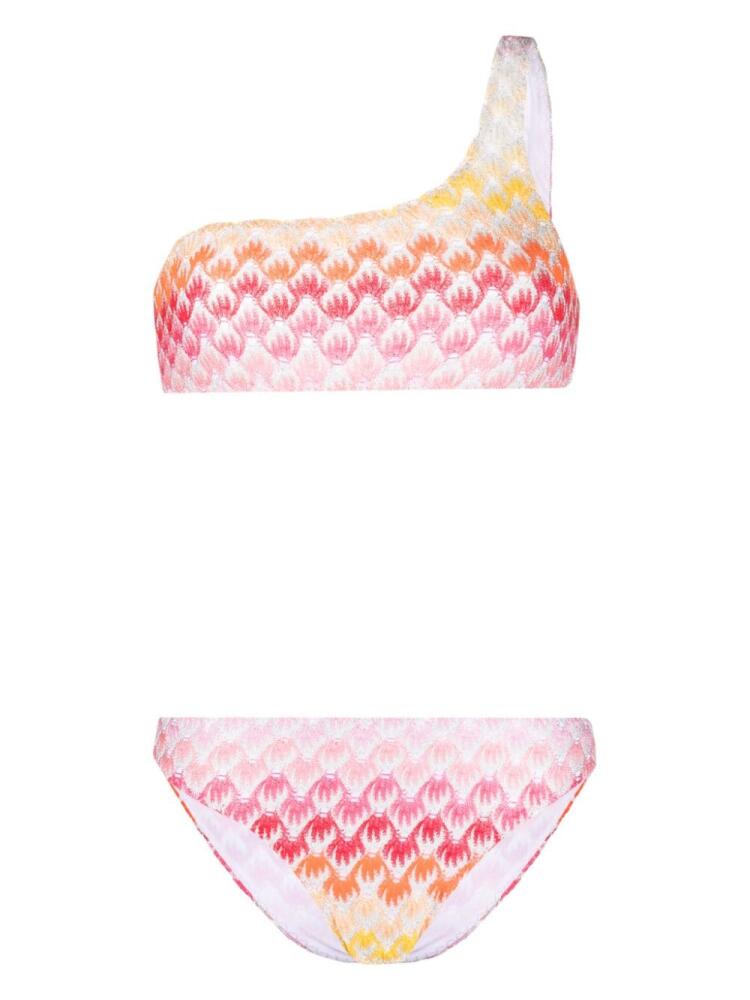 Missoni zigzag one-shoulder lurex bikini - Red Cover