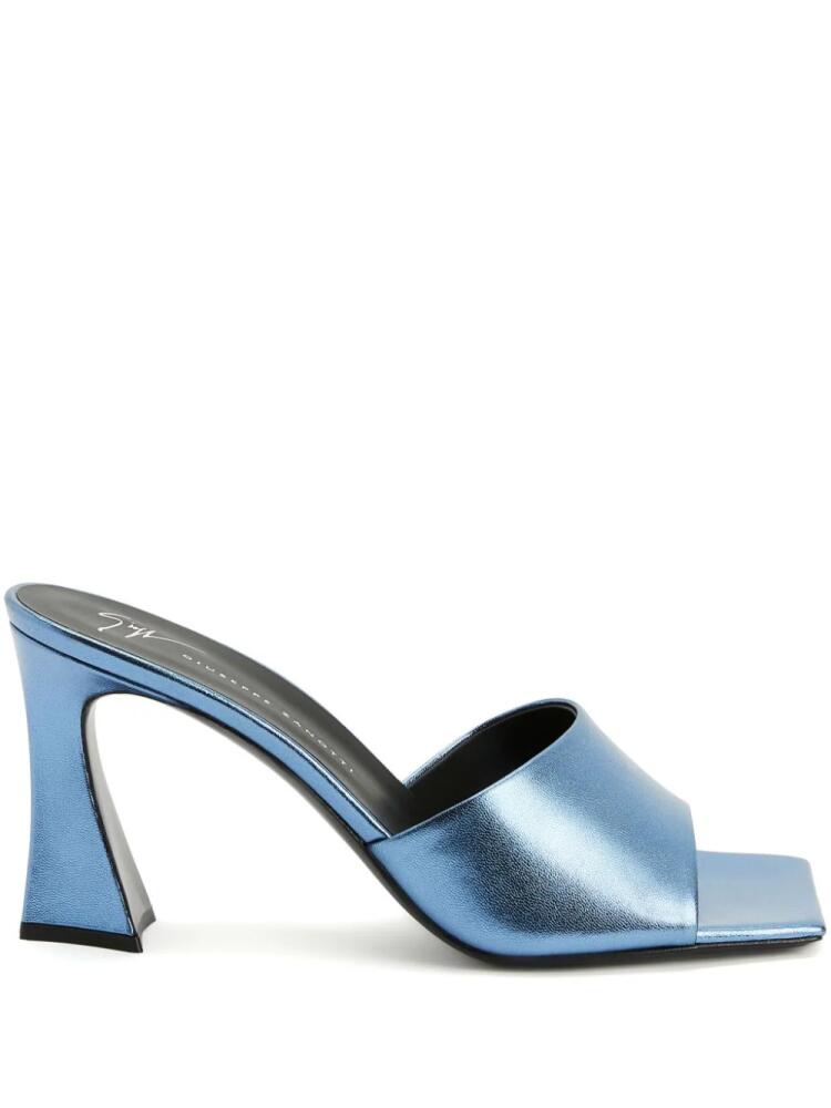 Giuseppe Zanotti Solhene 85mm leather mules - Blue Cover