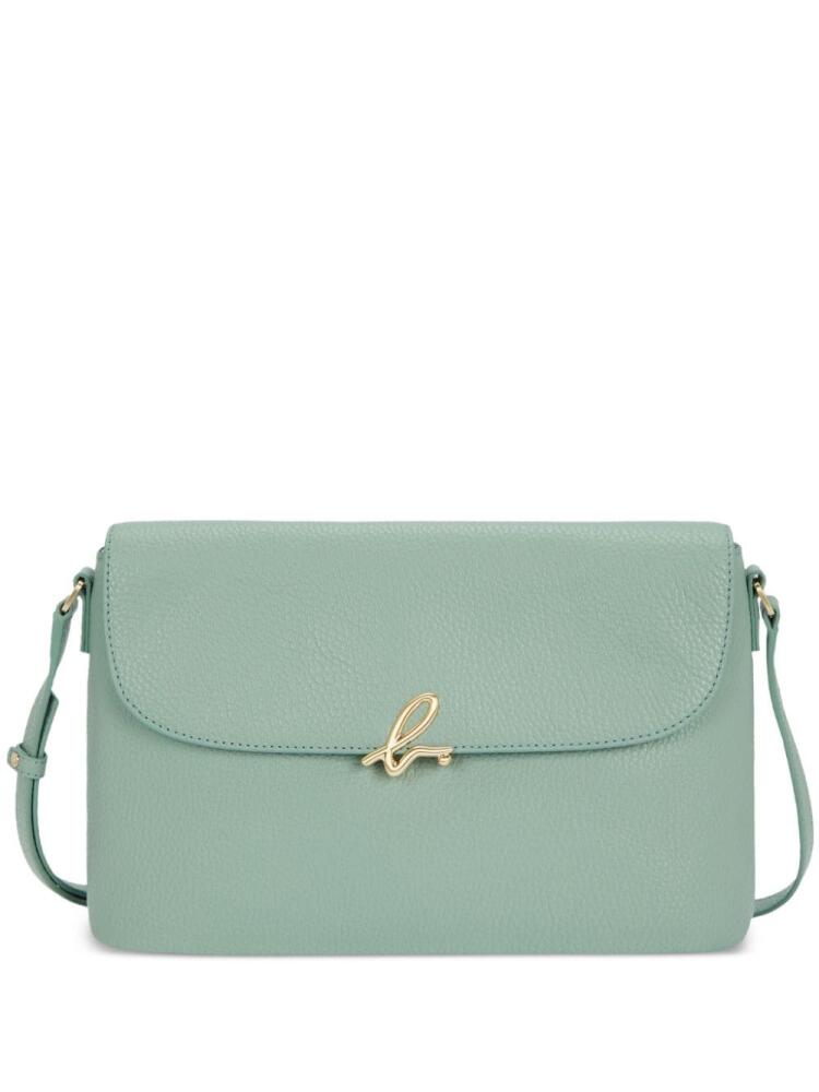 agnès b. logo-plaque leather bag - Green Cover