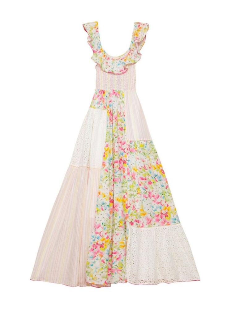 byTiMo floral-print patchwork maxi dress - White Cover