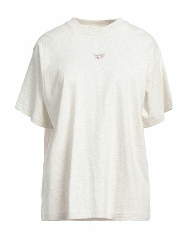 Reebok Woman T-shirt Ivory Cotton, Elastane Cover