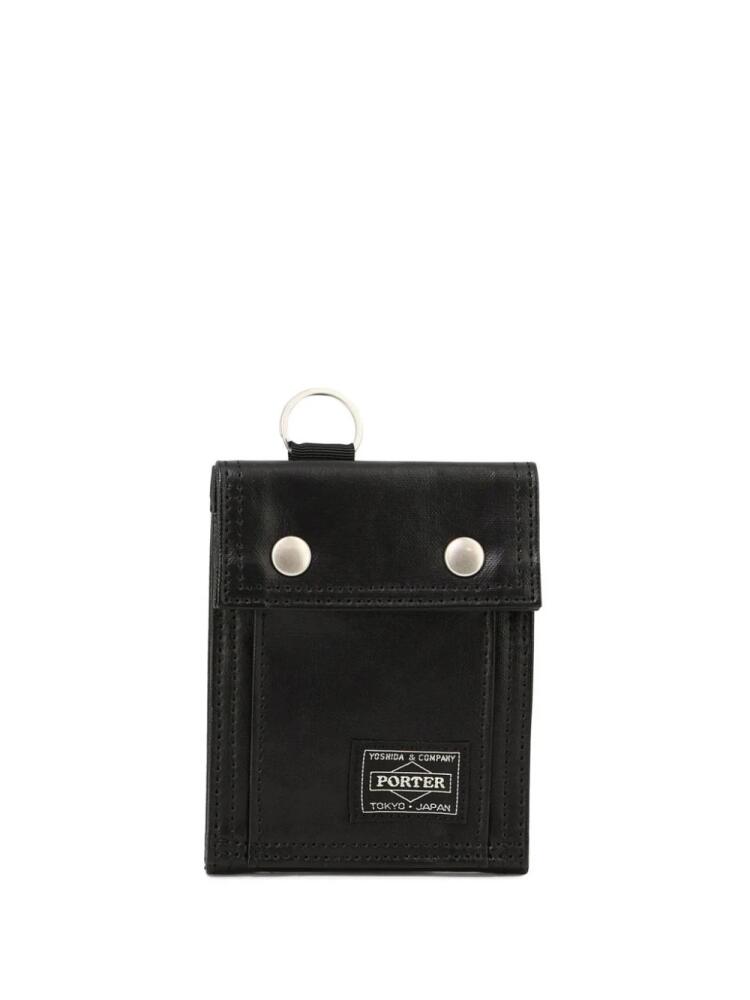 Porter-Yoshida & Co. logo-patch cotton wallet - Black Cover