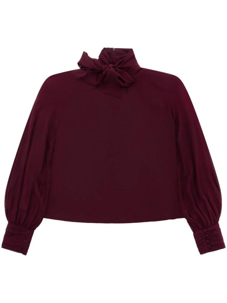 Rowen Rose bow-embellished blouse - Red Cover