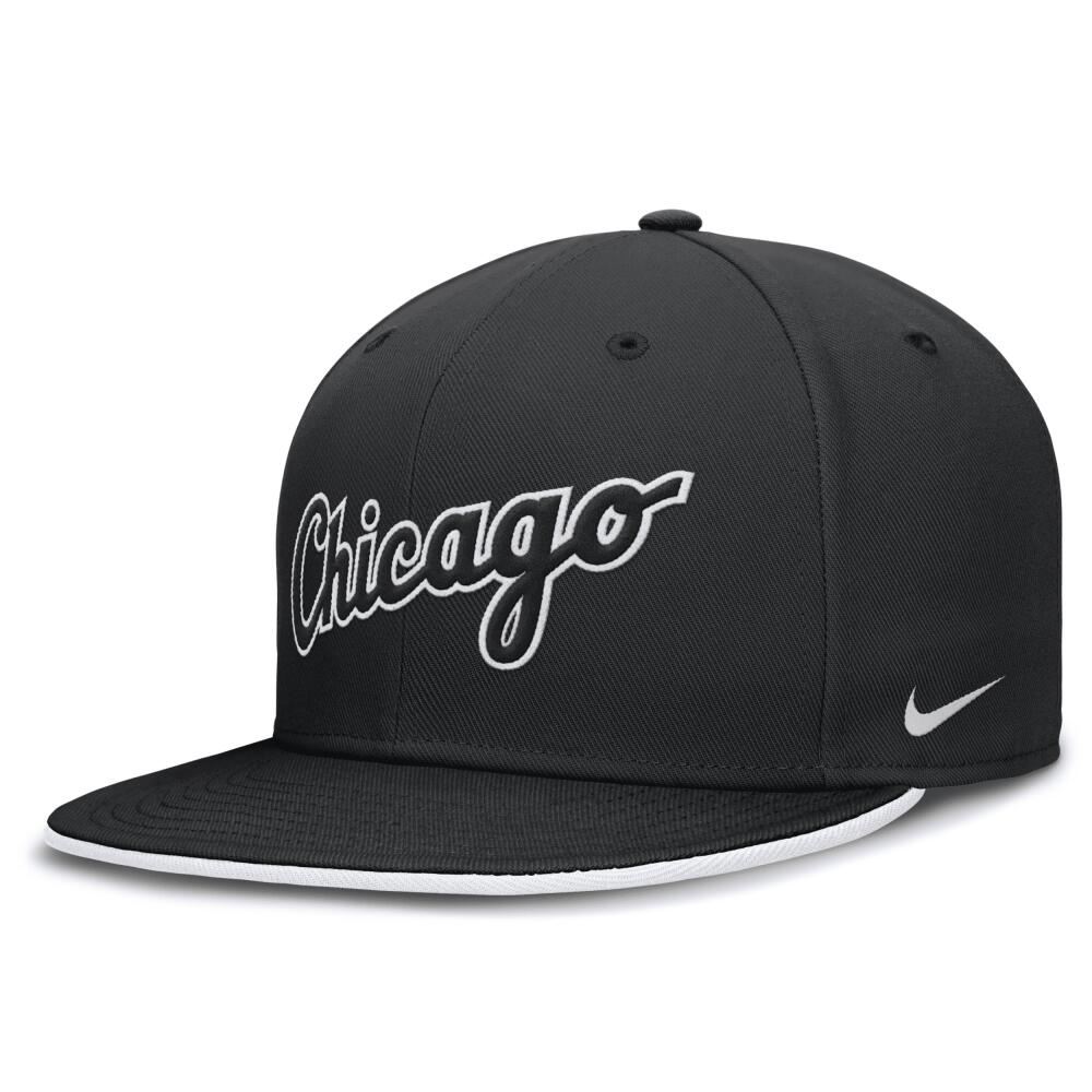 Chicago White Sox Primetime True Nike Men's Dri-FIT MLB Fitted Hat in Black Cover