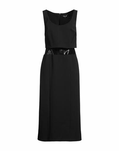 Del Core Woman Midi dress Black Polyester, Wool, Elastane, Polyurethane, Acetate Cover