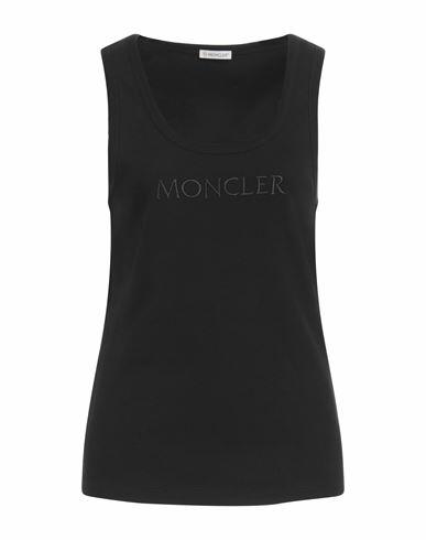 Moncler Woman Tank top Black Cotton, Elastane Cover