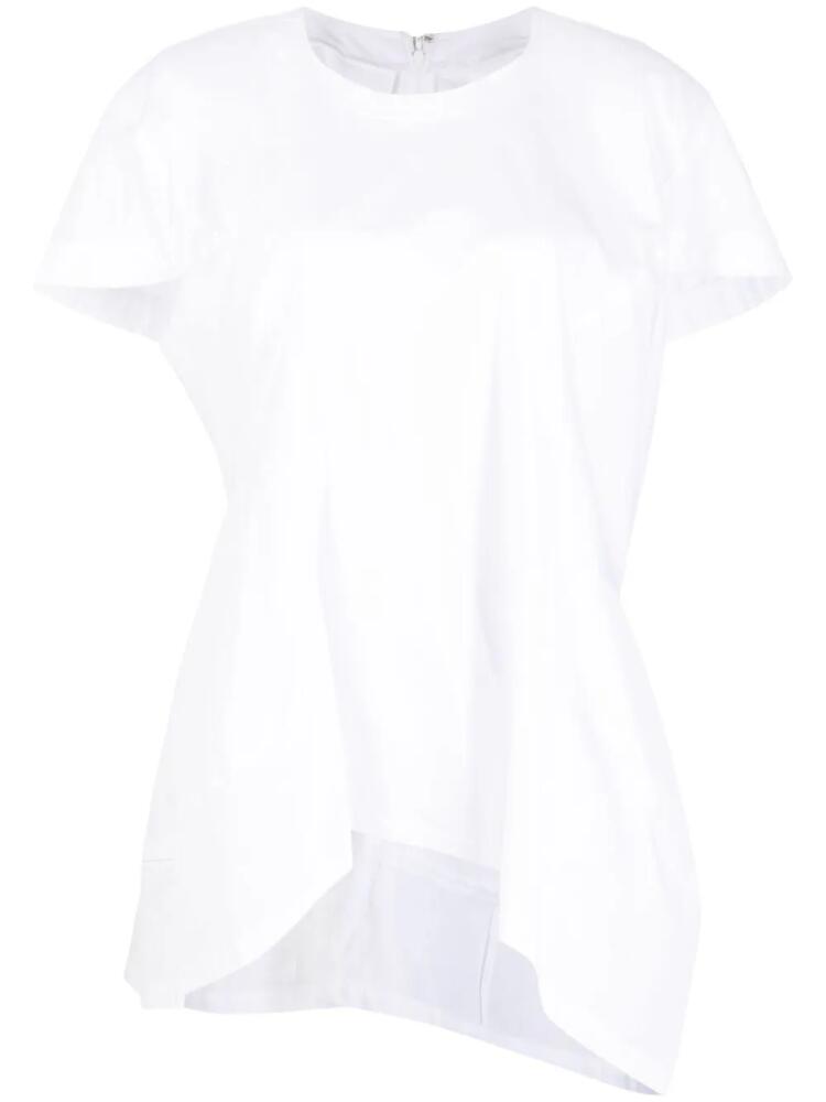 Comme Des Garçons asymmetric-design panelled T-shirt - White Cover